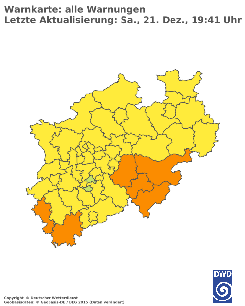 Aktuelle Wetterwarnungen für  Hochsauerlandkreis