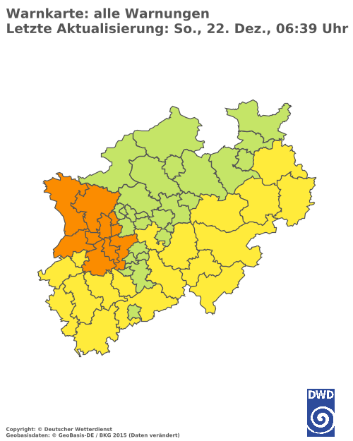 Aktuelle Wetterwarnungen für  Hochsauerlandkreis