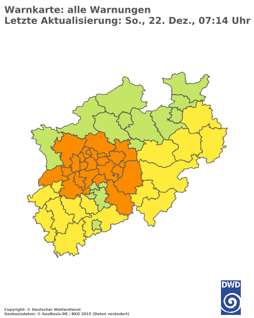 Aktuelle Wetterwarnungen für  Hochsauerlandkreis