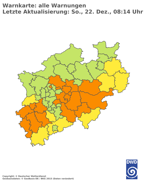 Aktuelle Wetterwarnungen für  Hochsauerlandkreis