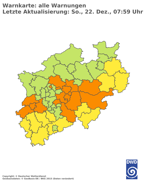 Aktuelle Wetterwarnungen für  Hochsauerlandkreis