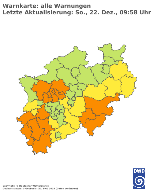 Aktuelle Wetterwarnungen für  Hochsauerlandkreis