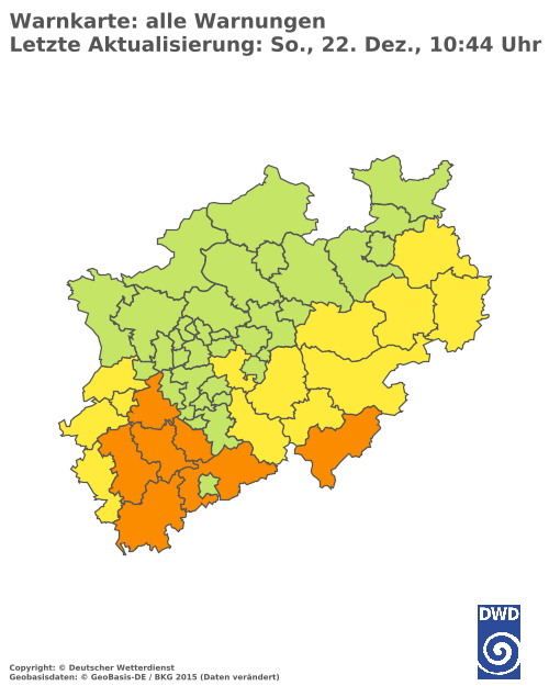 Aktuelle Wetterwarnungen für  Hochsauerlandkreis