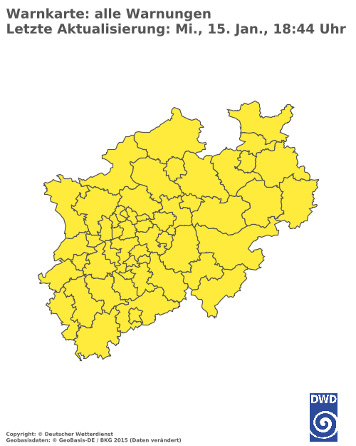 Aktuelle Wetterwarnungen für  Hochsauerlandkreis